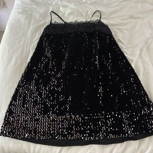 Free People Black Lace and sequin dress